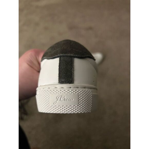 J.Crew Women's White Leather Sneakers Size 8/ men’s 6 Casual Athletic Shoes - Picture 3 of 5
